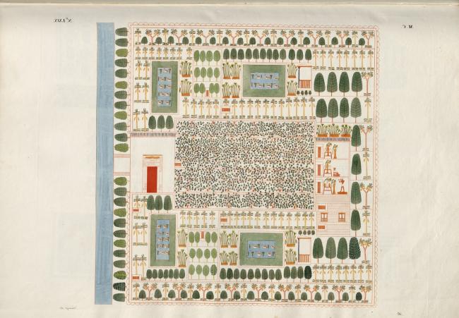 Der Garten als Bestandteil eines geometrischen Ordnungsprinzips
Garten des Amun-Tempels von Karnak (um 1400 v. Chr.)