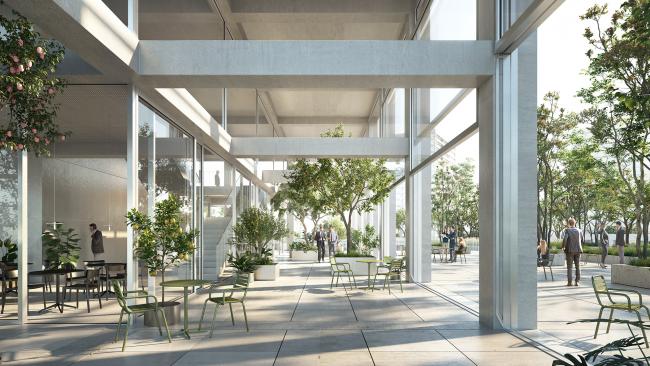 View towards the Wintergarden of the collaborator's restaurant.