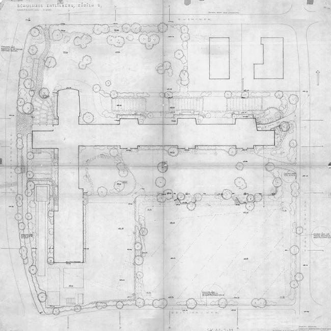 Gartenplan Gustav Ammann, 1946, NSL Archiv ETH Zürich